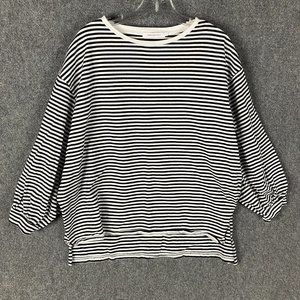 American Holic Blouse Women's Large Long Sleeve Striped 100% Cotton Adults L